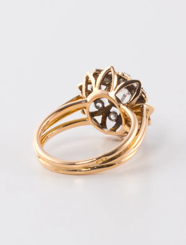 Bague Vintage Or, Platine & Diamants
