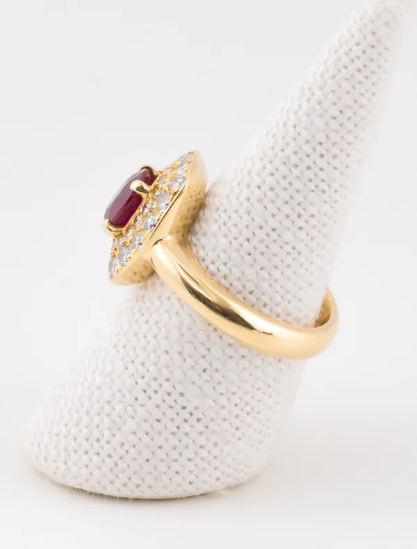 Bague Rubis Birmanie & Diamants