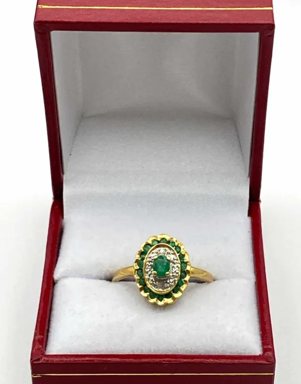 Bague Or, Emeraudes & Diamants