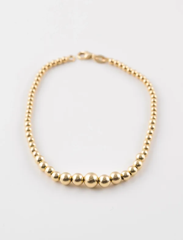 Bracelet boules en or jaune
