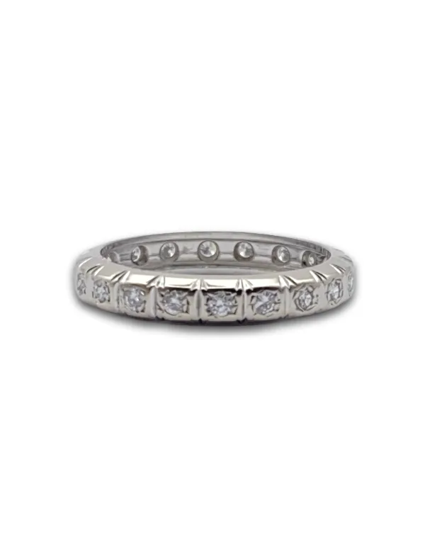 Bague Alliance Or Blanc 18k & Diamants