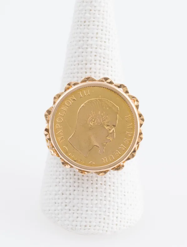 Bague Or Jaune & Pièce Montée 10F Or