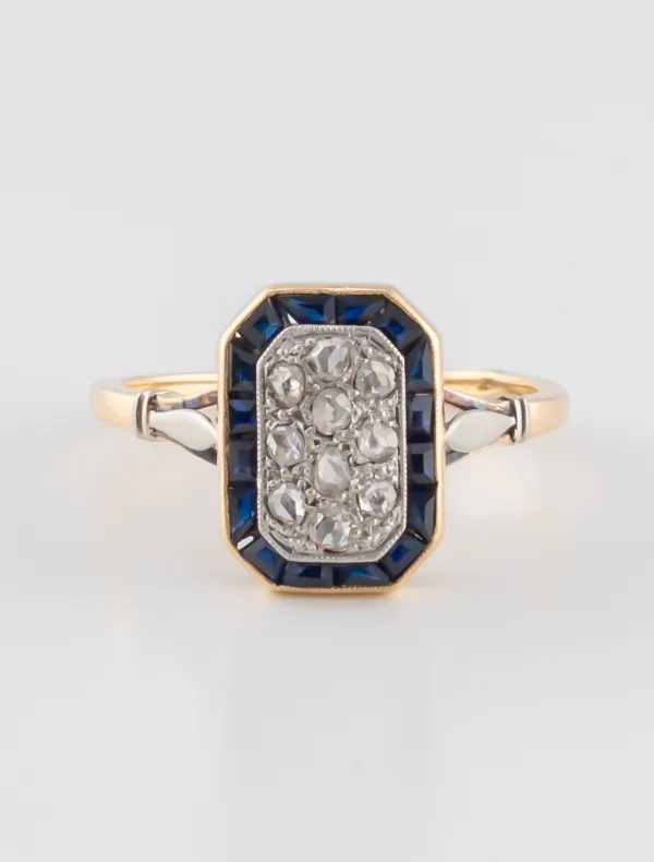Bague Art Déco Saphirs & Diamants