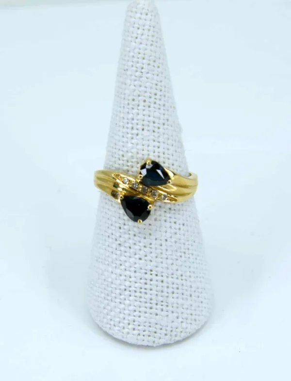 Bague Toi & Moi Or Jaune, Saphirs & Diamants