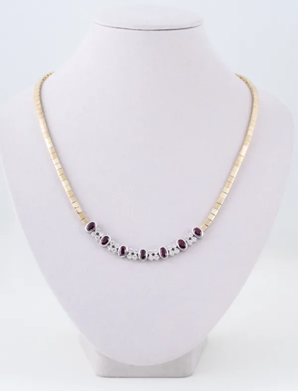 Collier Mailles 2 Ors, Rubis & Diamants