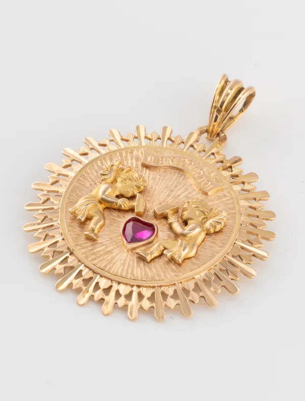 Pendentif Médaille Chérubins Or Jaune