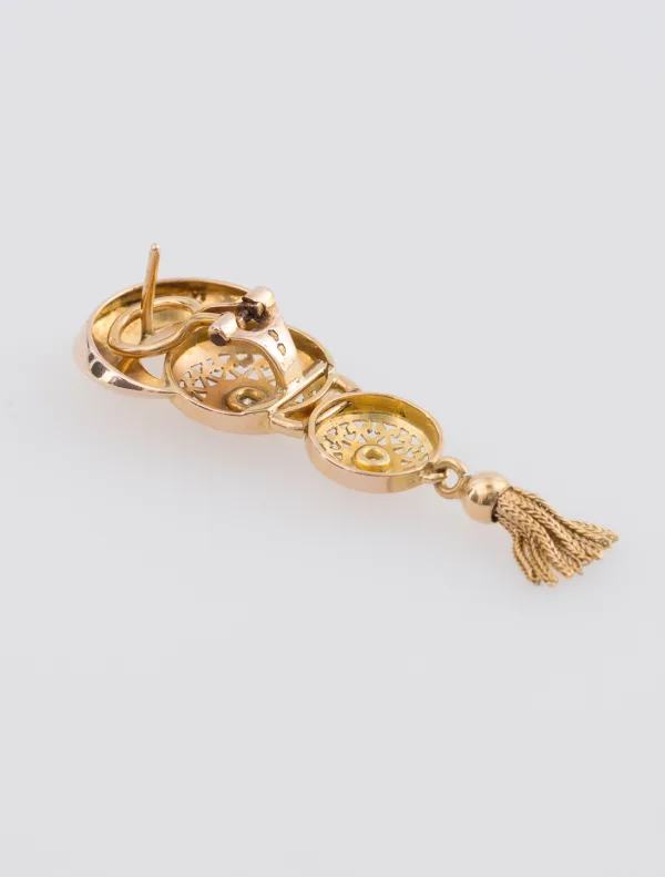 Paire Boucles d'Oreilles Vintage Or & Diamants