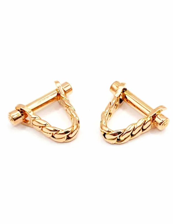 Boutons de manchette en or jaune 18 carats