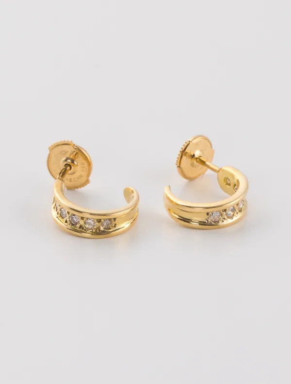 Boucles d'Oreilles Or Jaune & Diamants