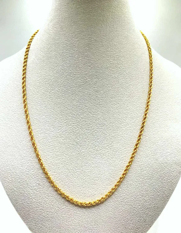 Chaîne Maille Corde Or Jaune 18k