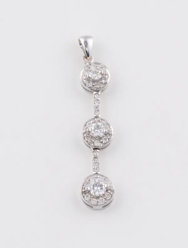 Pendentif Or Blanc & Diamants