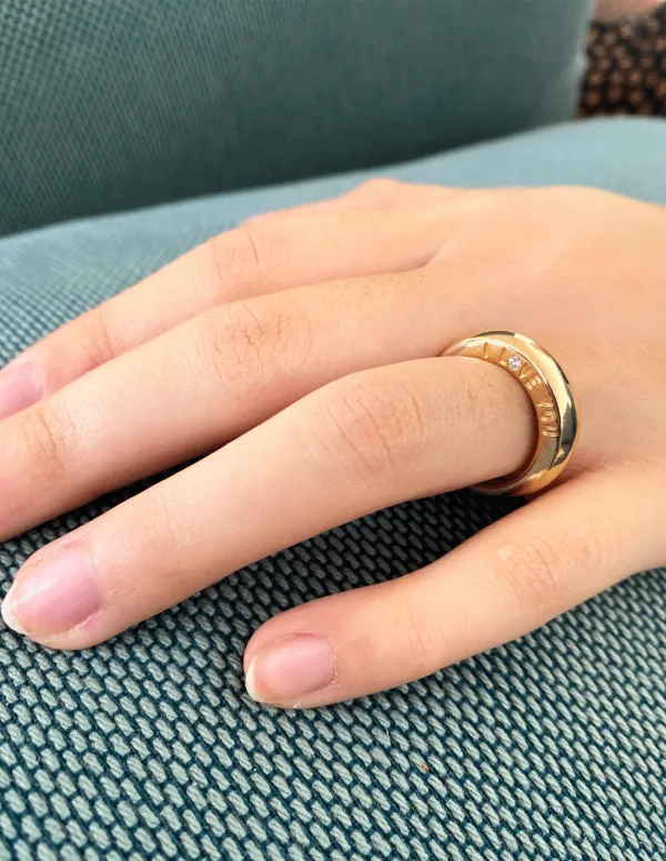 Bague Jonc Or Jaune 18k & Diamant