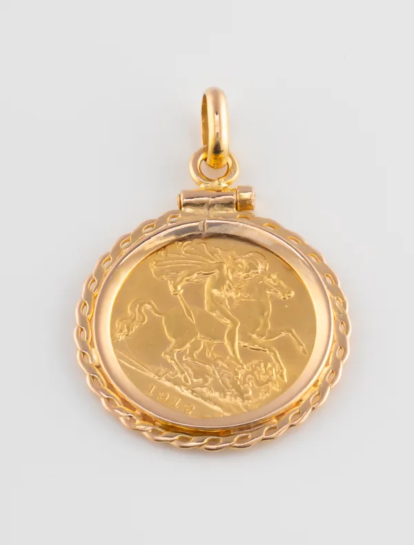 Pendentif Médaille Souverain Or George V