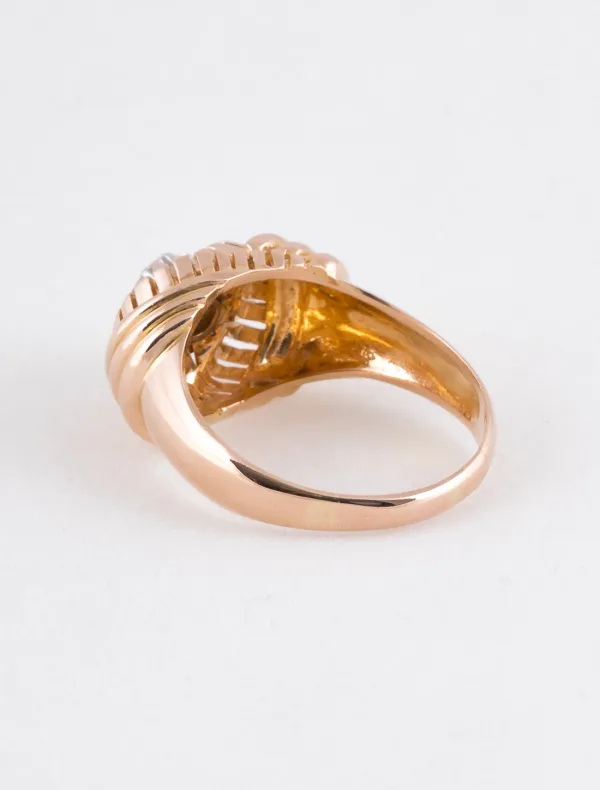 Bague Tank Tourbillon Or Jaune, Platine & Solitaire