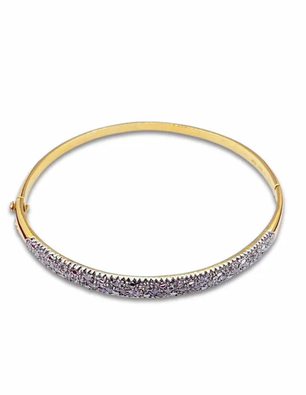 Bracelet demi-Jonc Ouvrant Or 18K & Diamants