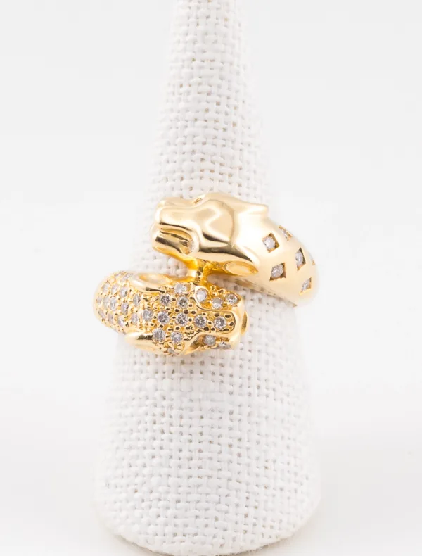 Bague Léopards Or Jaune & Diamants