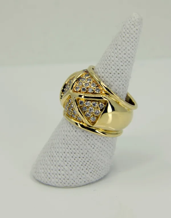 Bague Or Jaune Pavée Diamants