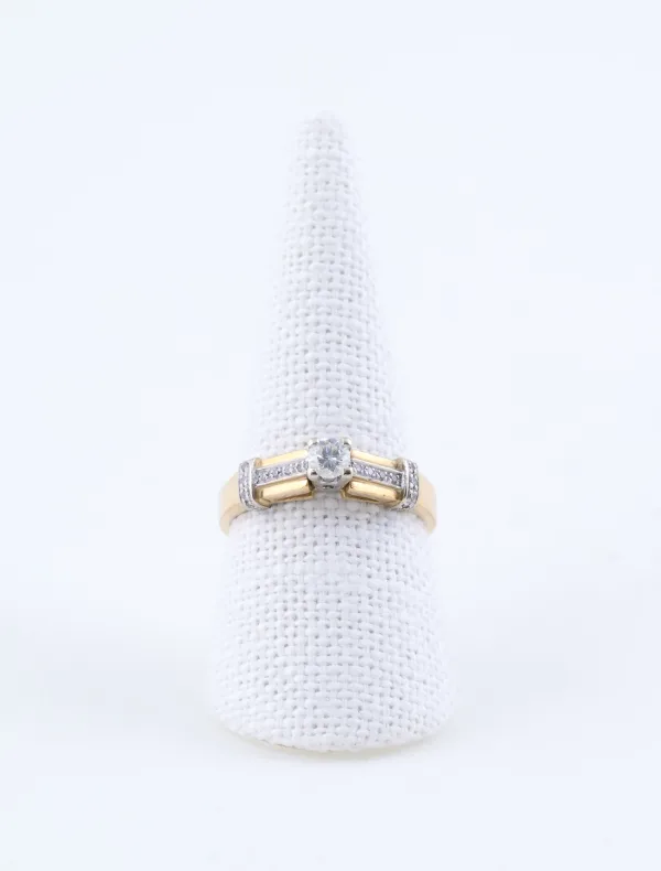 Bague 2 Ors, Solitaire & Diamants