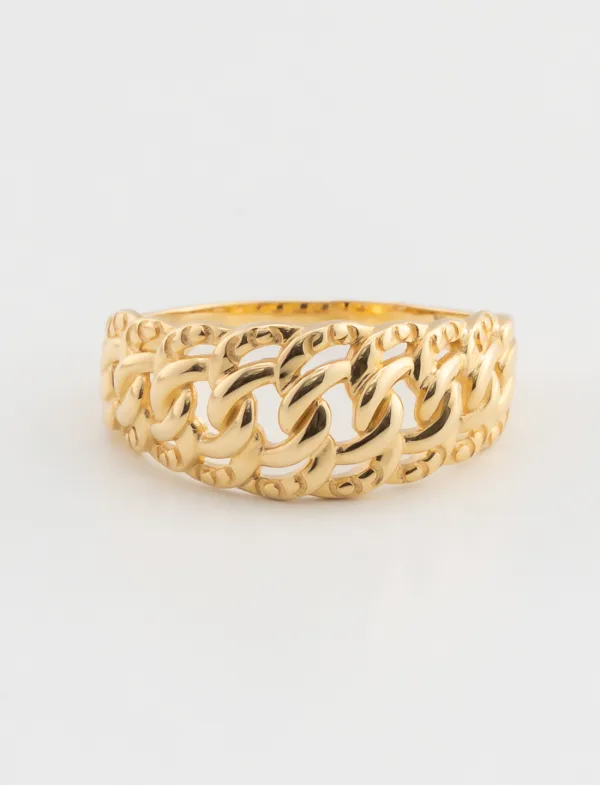 Bague Maille Américaine Or Jaune