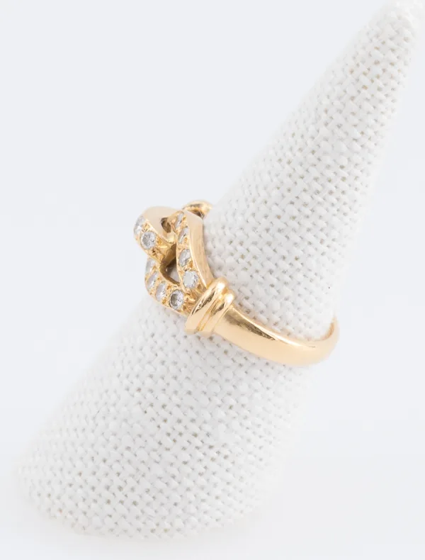 Bague Boucle Or Jaune Pavée Diamants