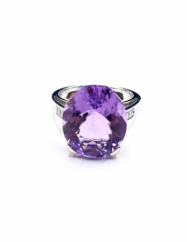 MAUBOUSSIN - Bague Or blanc Améthyste et Diamants