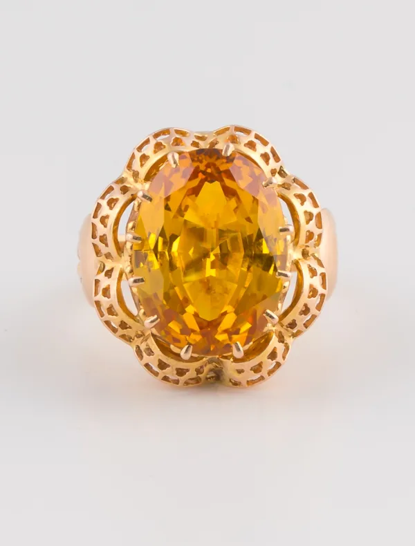 Bague Citrine Or Jaune