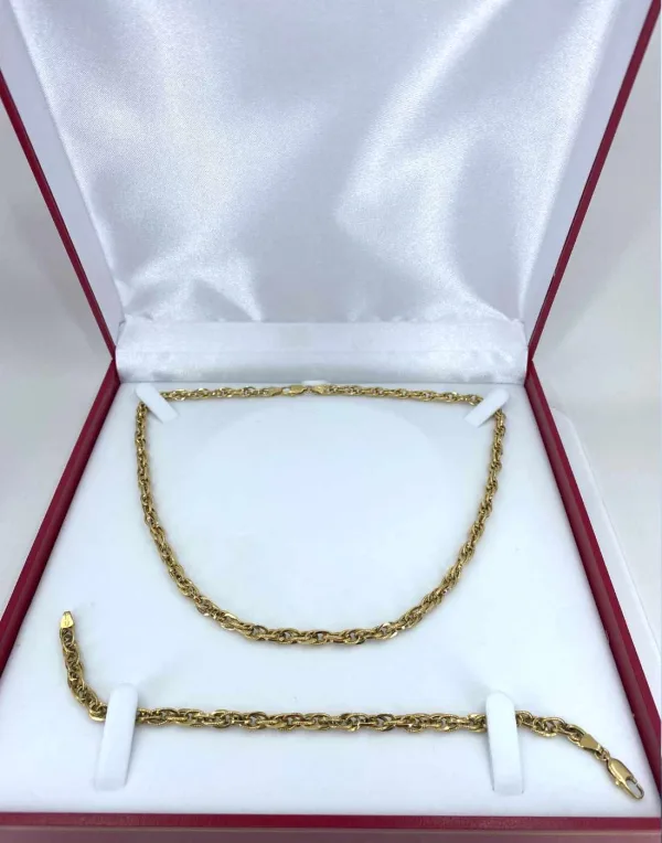 Parure Collier & Bracelet Mailles Or Jaune