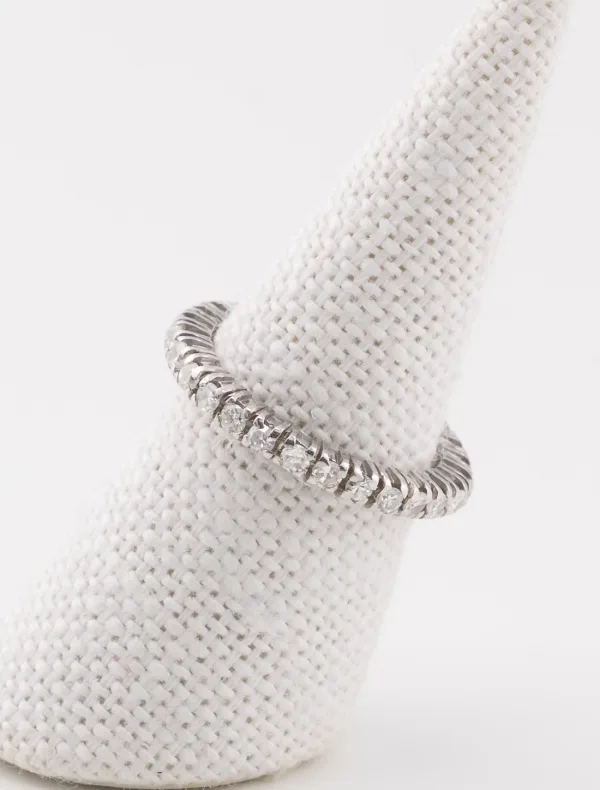 Bague Alliance Américaine Or Blanc & Diamants