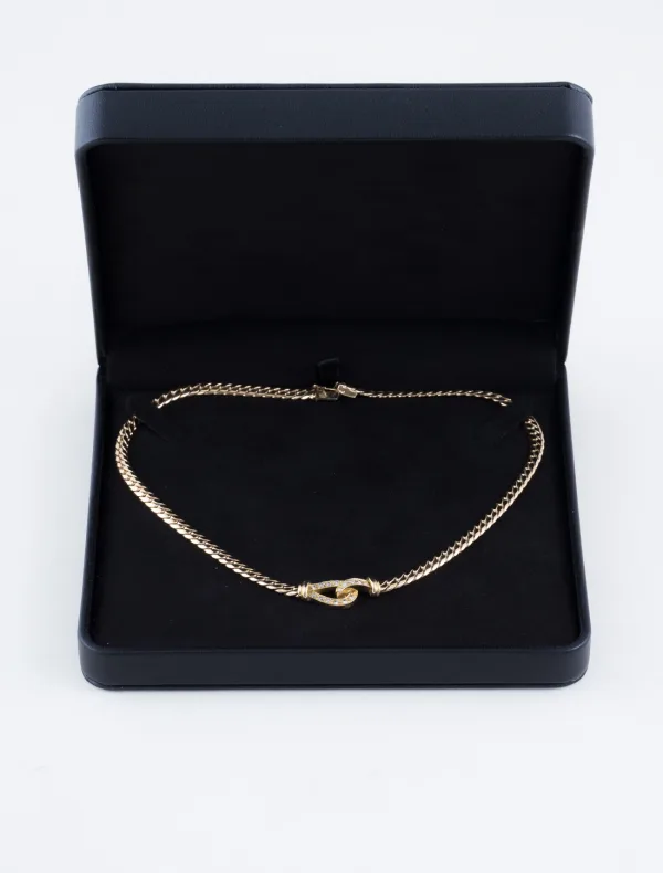 Collier Boucle Or Jaune & Diamants