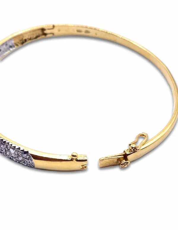 Bracelet demi-Jonc Ouvrant Or 18K & Diamants
