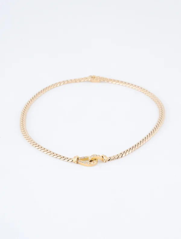 Collier Boucle Or Jaune & Diamants