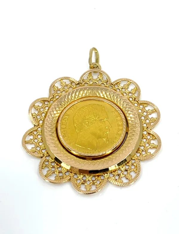 Pendentif Vintage Porte Pièce 20F Napoléon Or