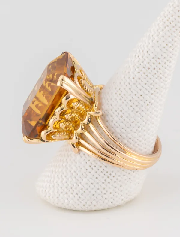 Bague Cocktail Citrine Or Jaune