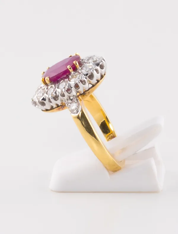 Bague Marguerite Or, Rubis & Diamants