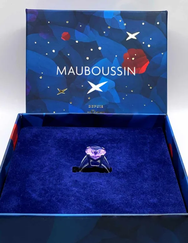 MAUBOUSSIN - Bague Or blanc Améthyste et Diamants
