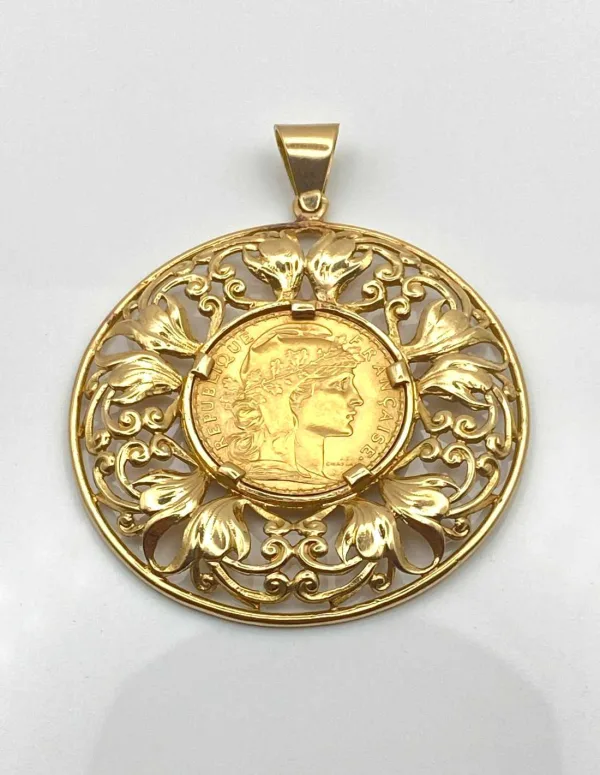Pendentif Vintage Pièce 20 Francs Or