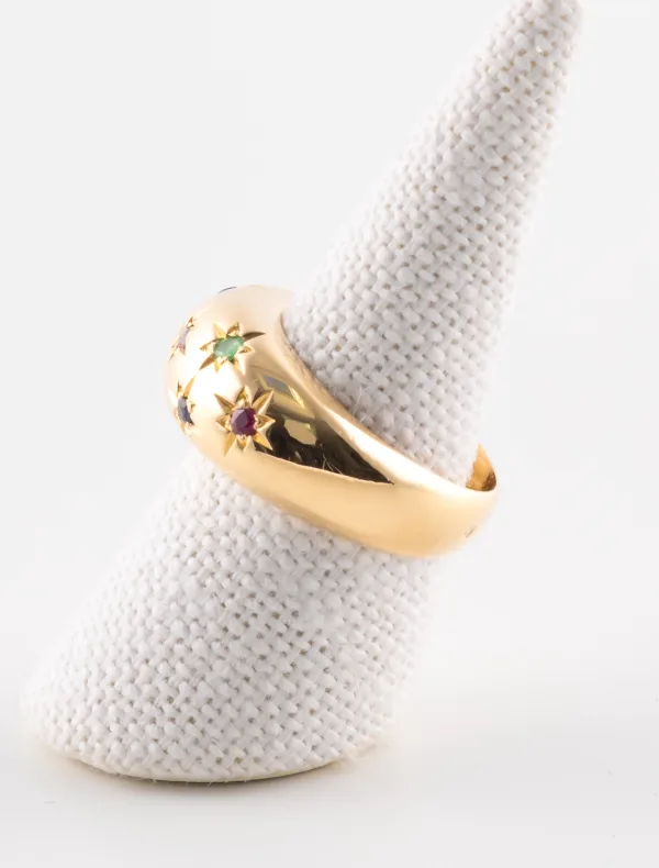 Bague Jonc Or Jaune & Pierres