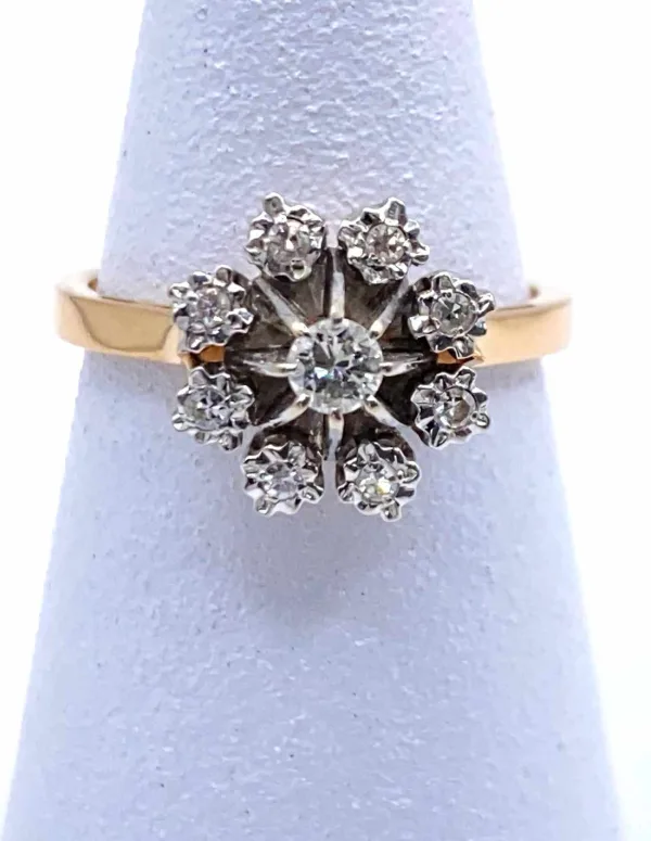 Bague Fleur Vintage Or & Diamants
