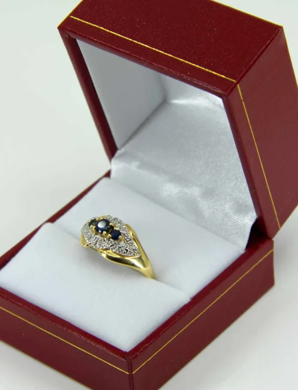 Bague 2 Ors, saphirs & Diamants