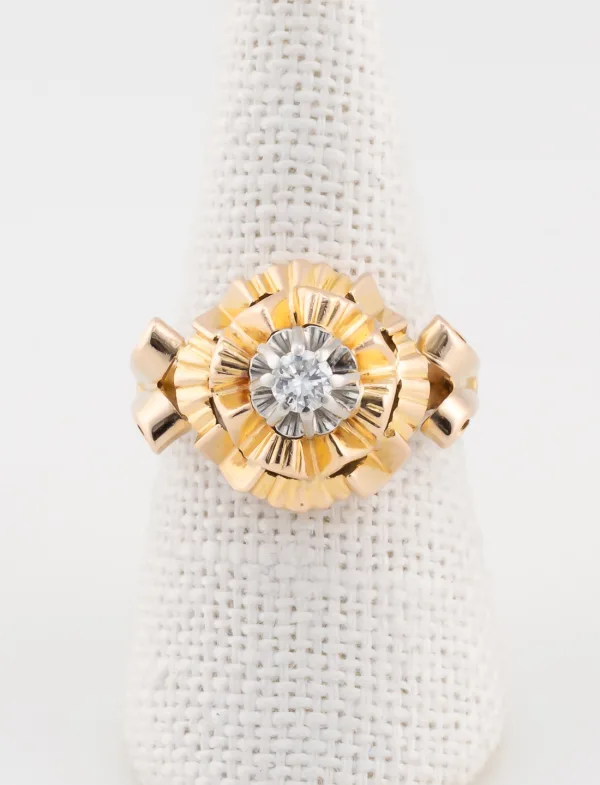 Bague Ancienne Solitaire Deux Ors