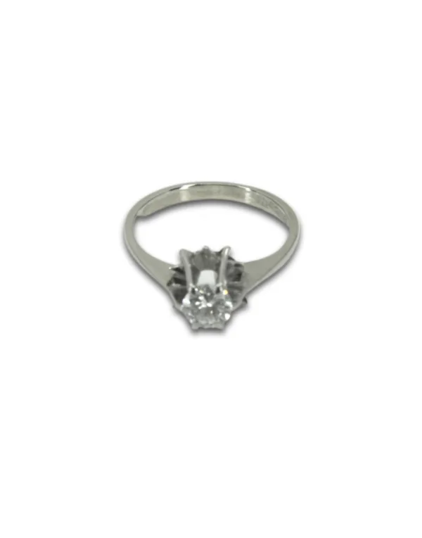 Bague Diamant Solitaire Or Blanc & Platine