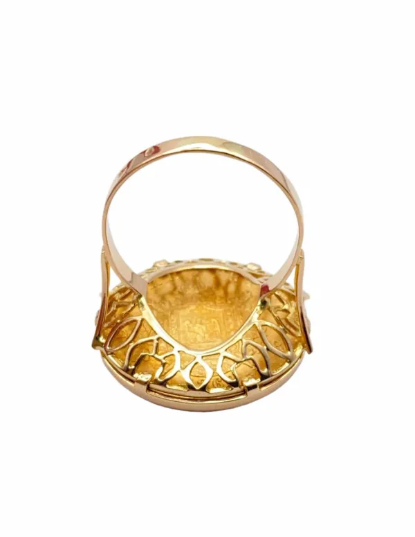 Bague vintage en or jaune avec pièce 20 francs