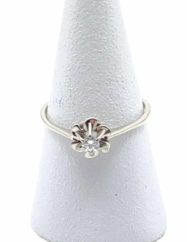 Bague Solitaire Diamant Or Blanc 18k