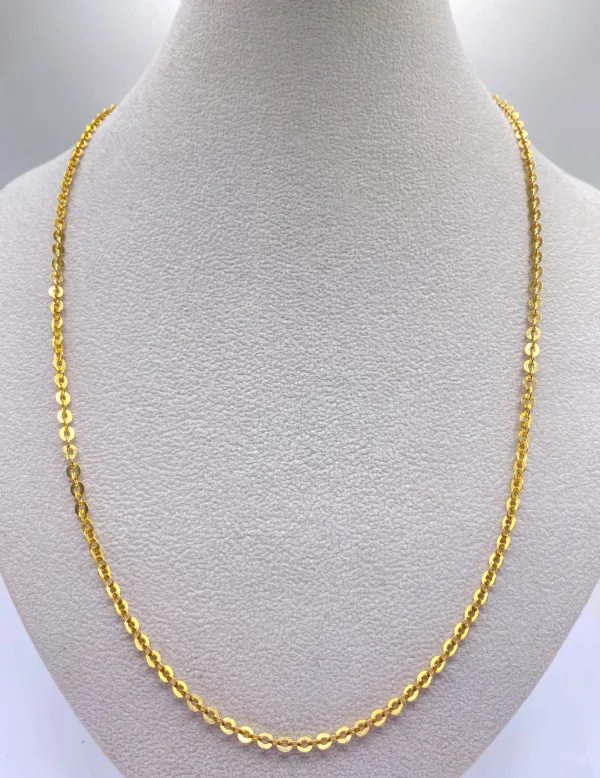 Chaine Mailles Rondes Plates Or Jaune
