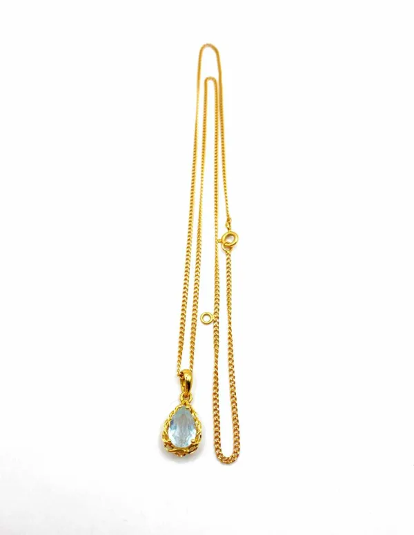 Chaine Or Jaune 18K & Pendentif Goutte Topaze