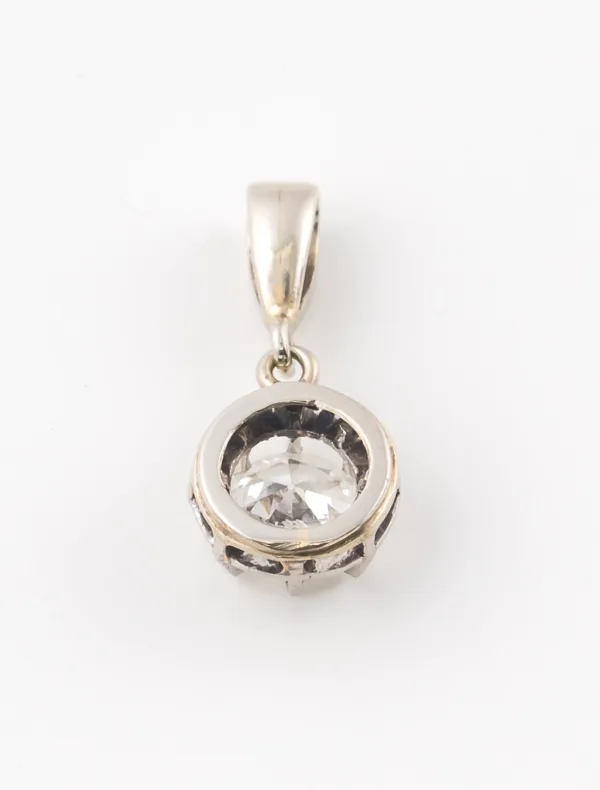 Pendentif Solitaire Or Blanc