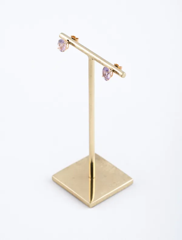Boucles d'Oreilles Or Jaune & Amethystes