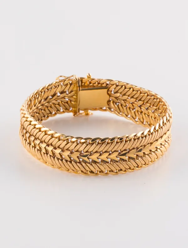 Bracelet Mailles Originales Or Jaune