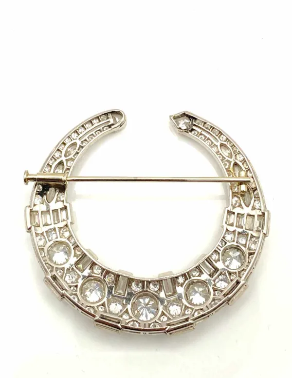 Broche Platine, Or Blanc & Diamants