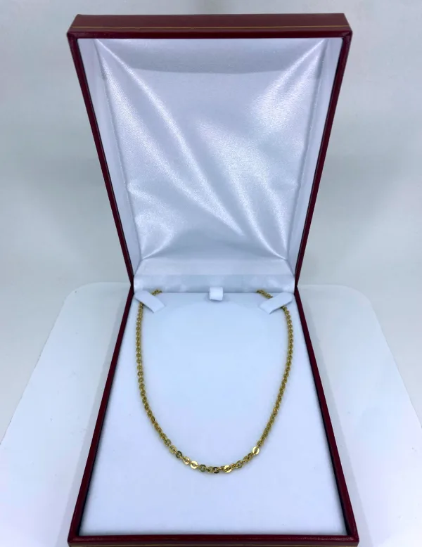 Chaine Mailles Rondes Plates Or Jaune